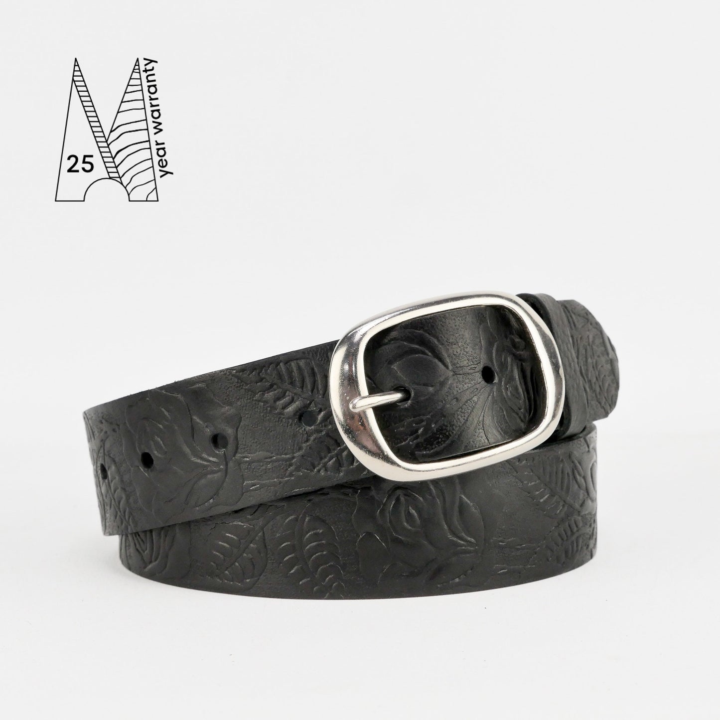 Tooled Leather Belt - Embossed Leather Belt