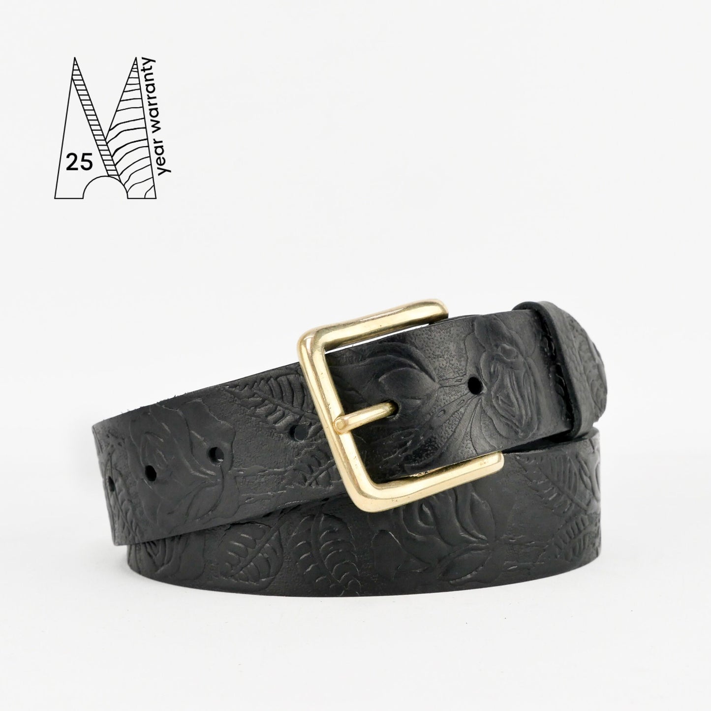 Tooled Leather Belt - Embossed Leather Belt