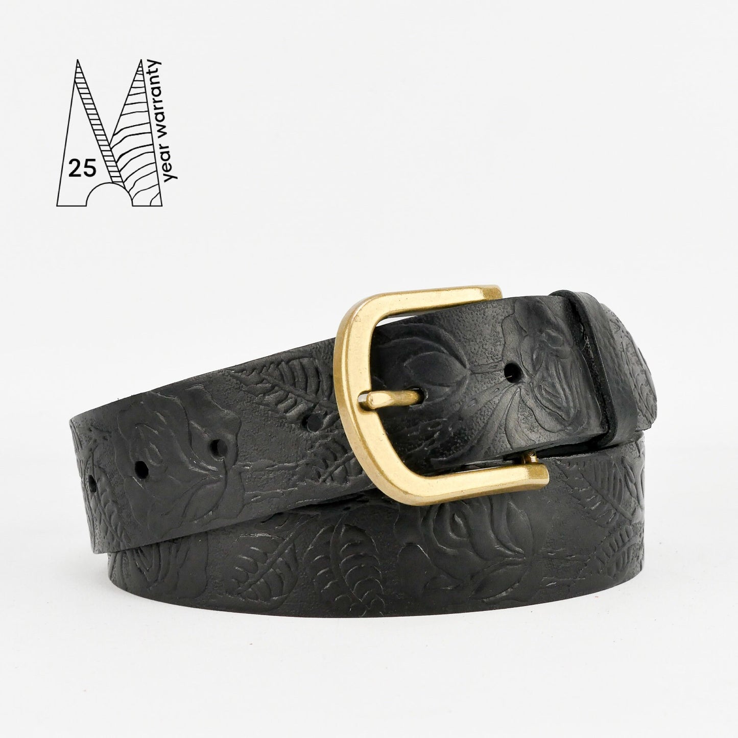 Tooled Leather Belt - Embossed Leather Belt