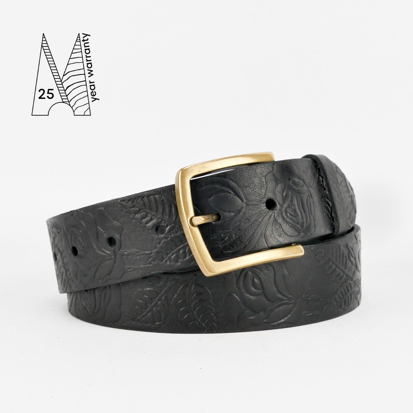 Tooled Leather Belt - Embossed Leather Belt