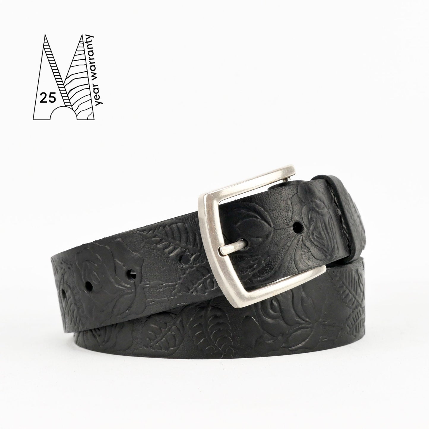 Tooled Leather Belt - Embossed Leather Belt