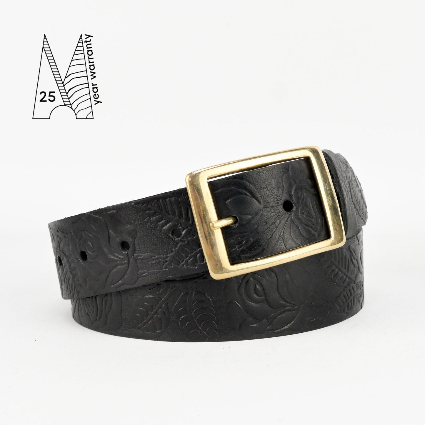 Tooled Leather Belt - Embossed Leather Belt
