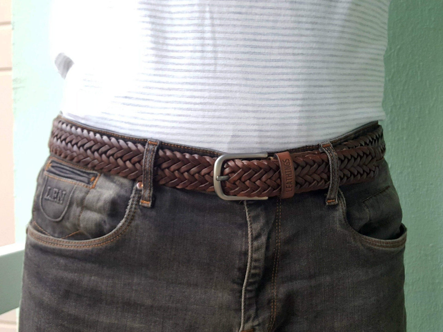 Handcrafted Full Grain brown braided belts
