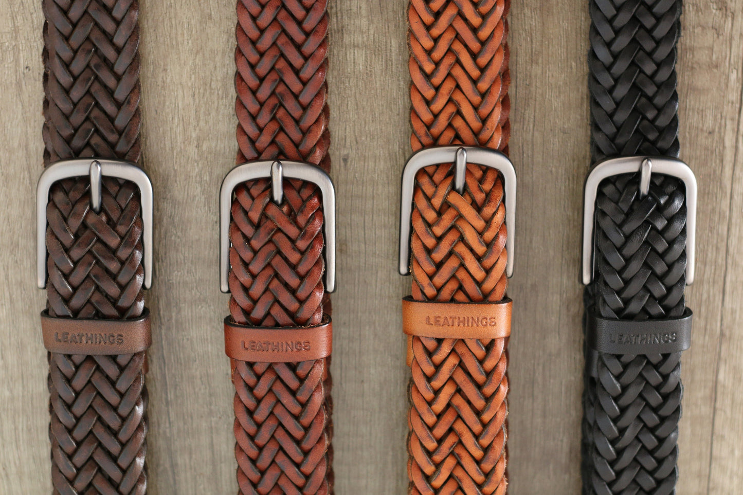 Handcrafted Full Grain brown braided belts