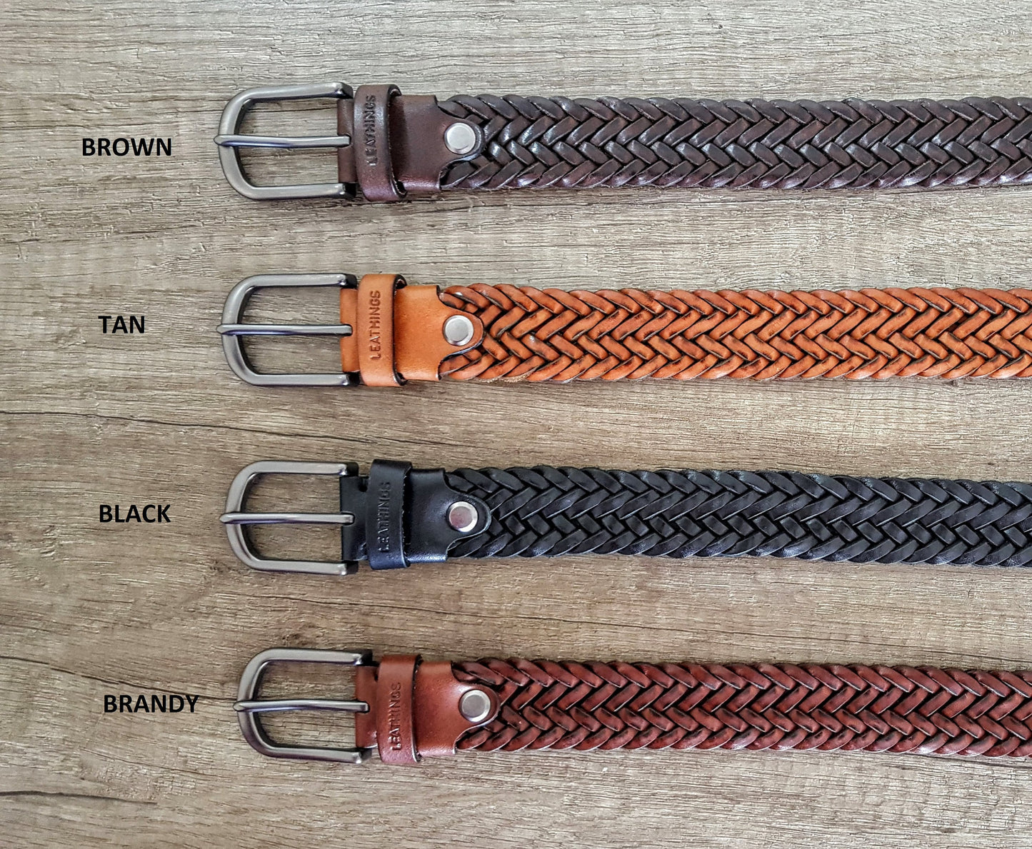 Handcrafted Full Grain brown braided belts