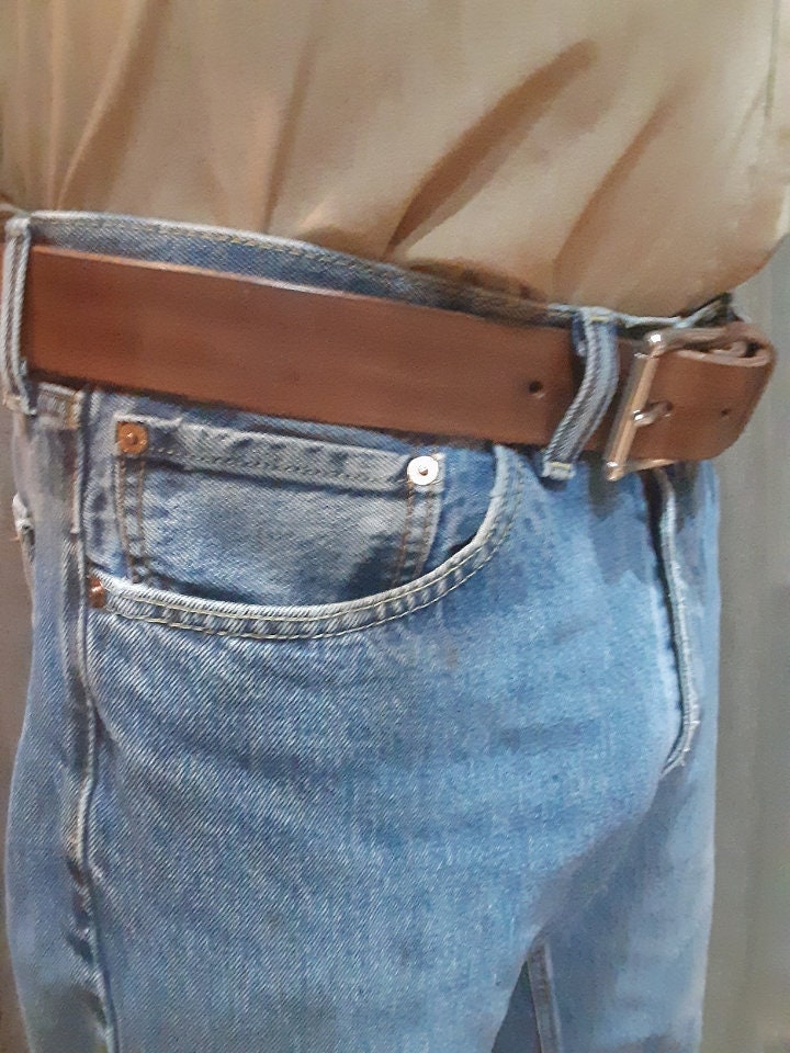 Hand Made Leather Belt - Brown Leather Belt