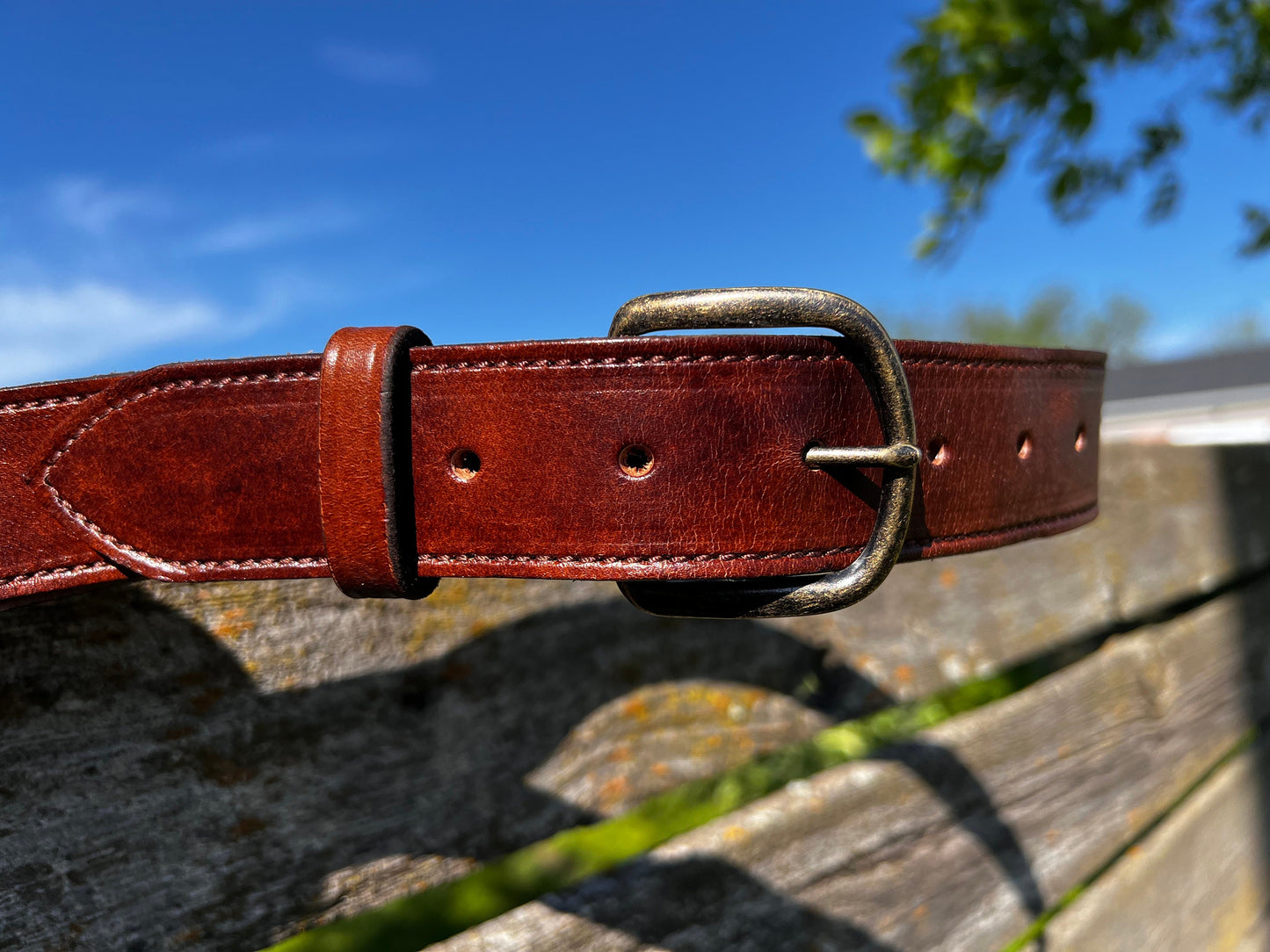 Handmade Brown Leather Belt - Wedding Men Belts