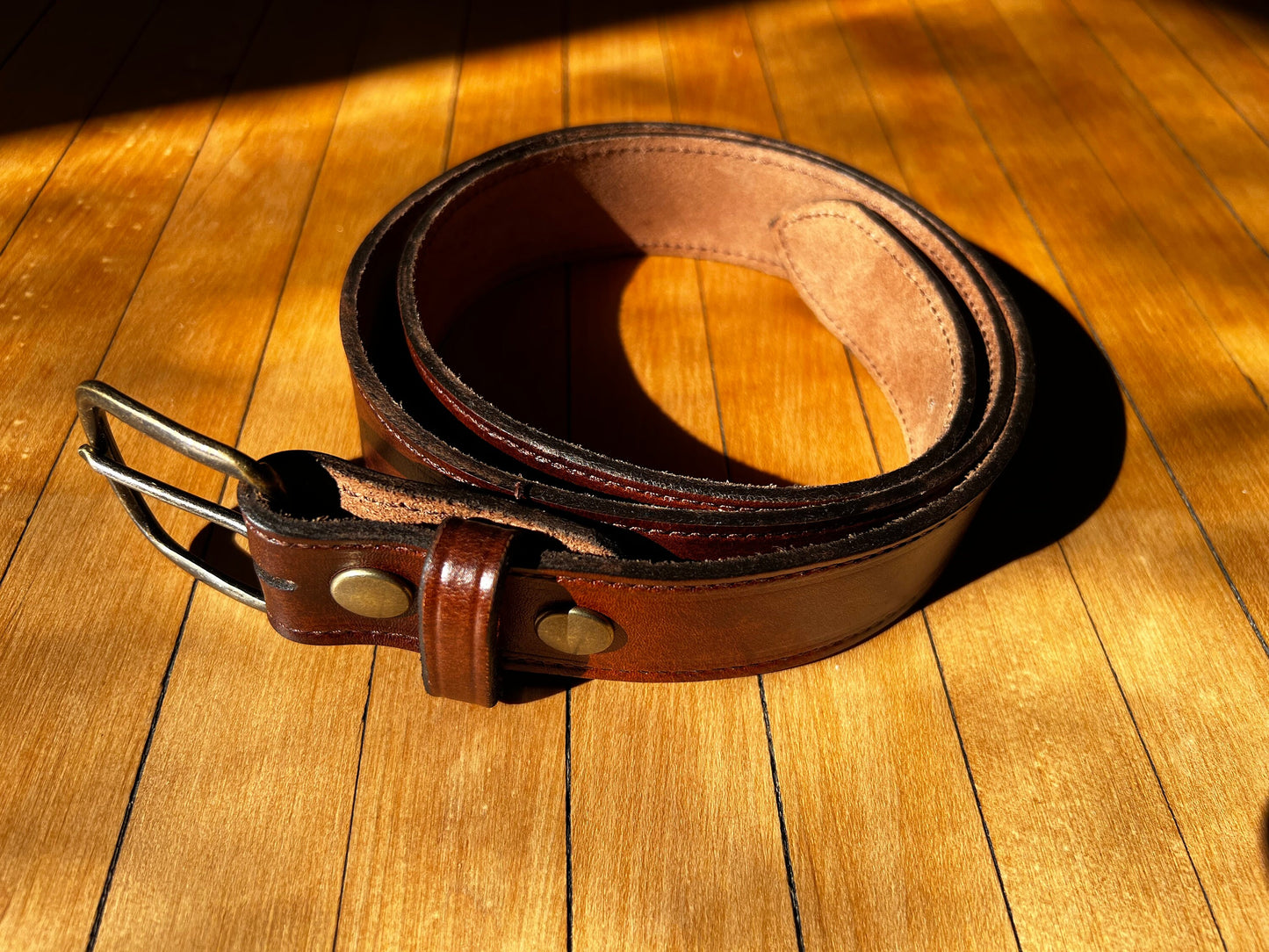 Handmade Brown Leather Belt - Wedding Men Belts