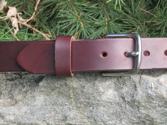 Dark brown Leather belt Bridle