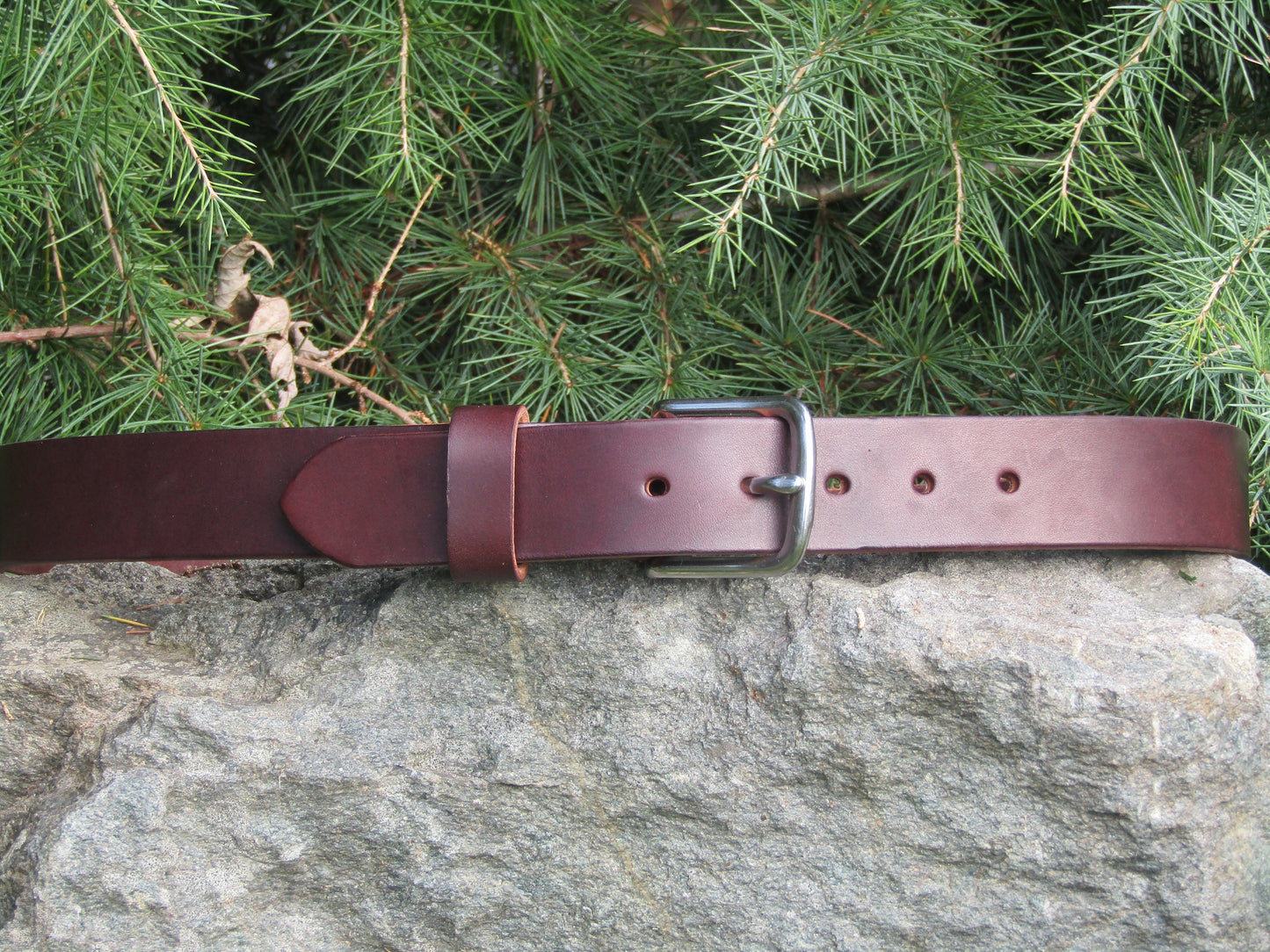Dark brown Leather belt Bridle
