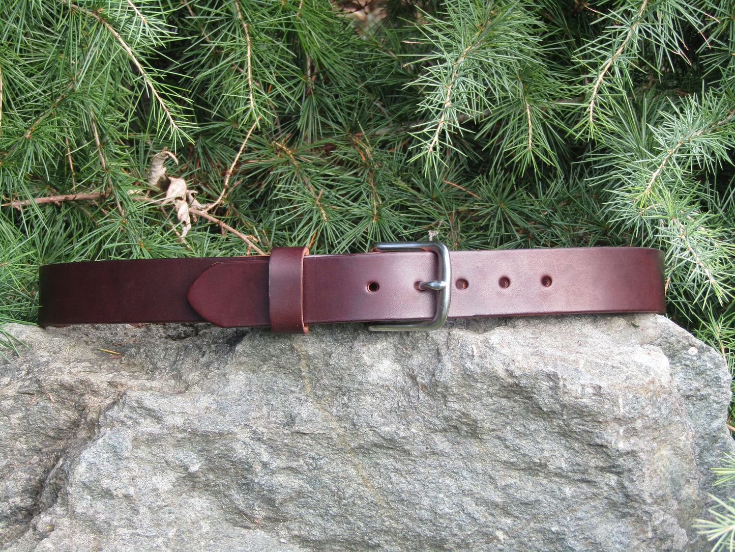 Dark brown Leather belt Bridle