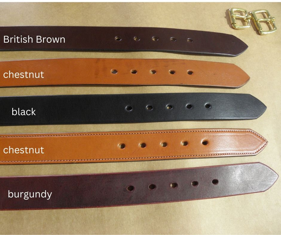 Stitched Burgundy Handmade Leather Belt