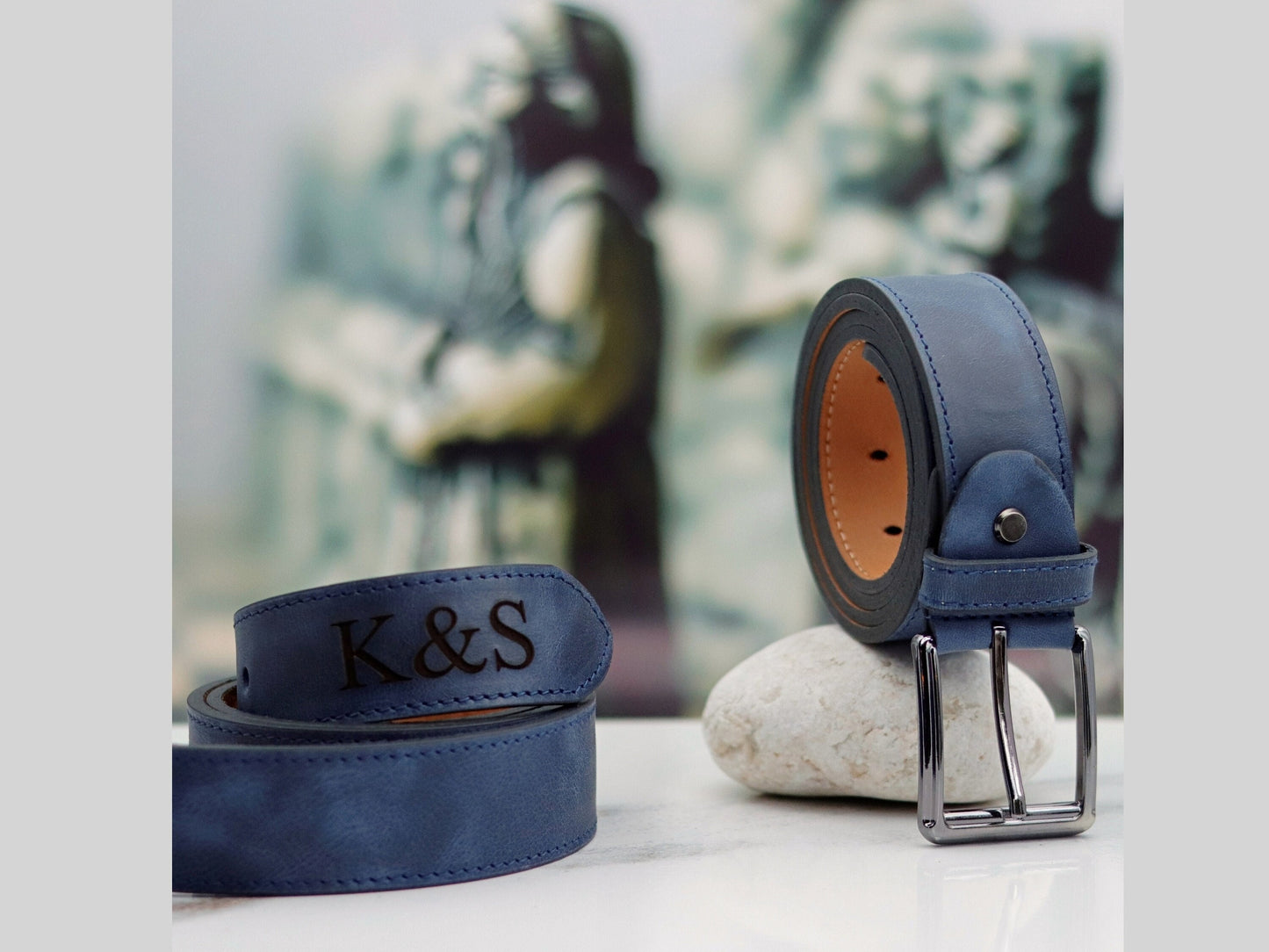 Custom Name Brown Leather Belt