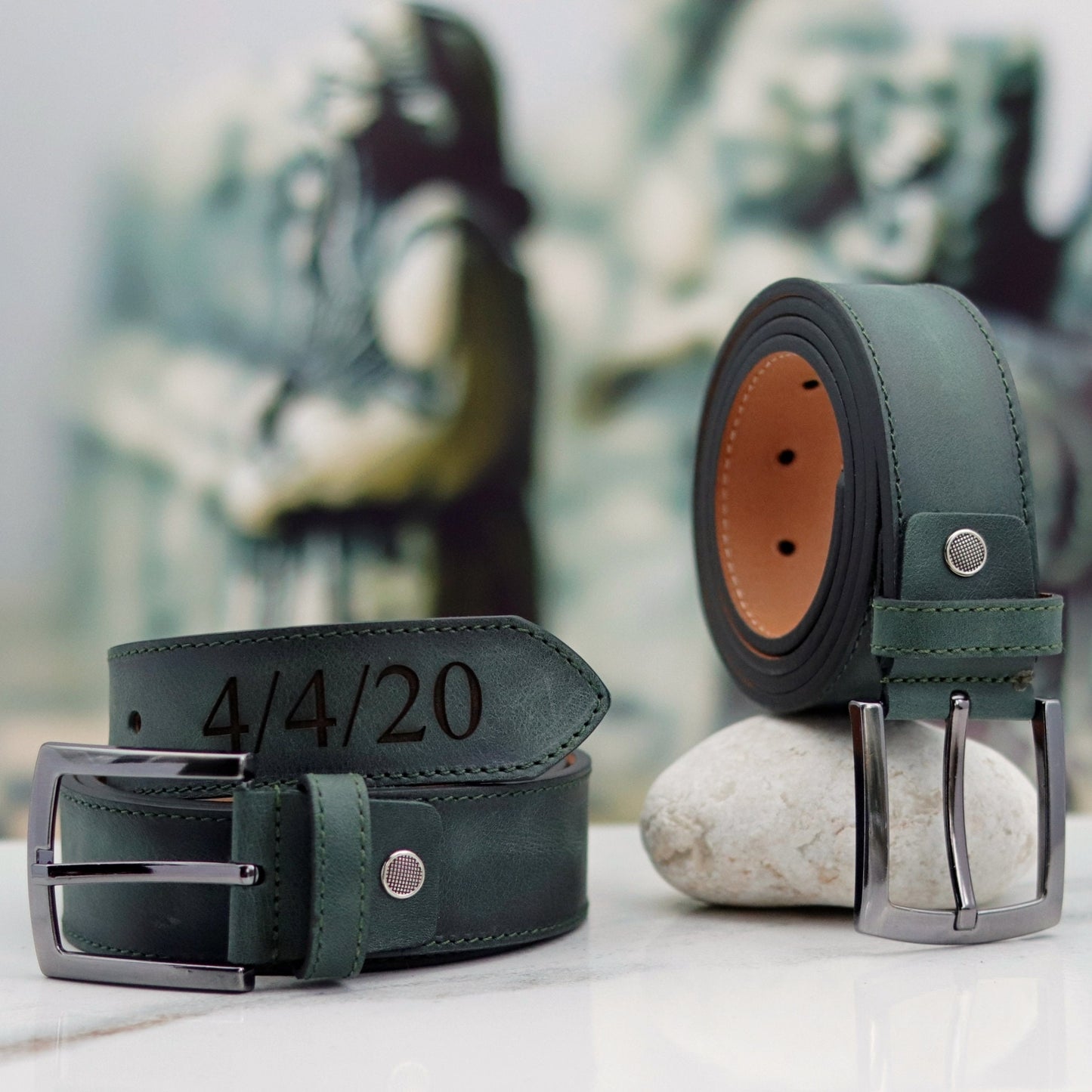 Custom Name Brown Leather Belt