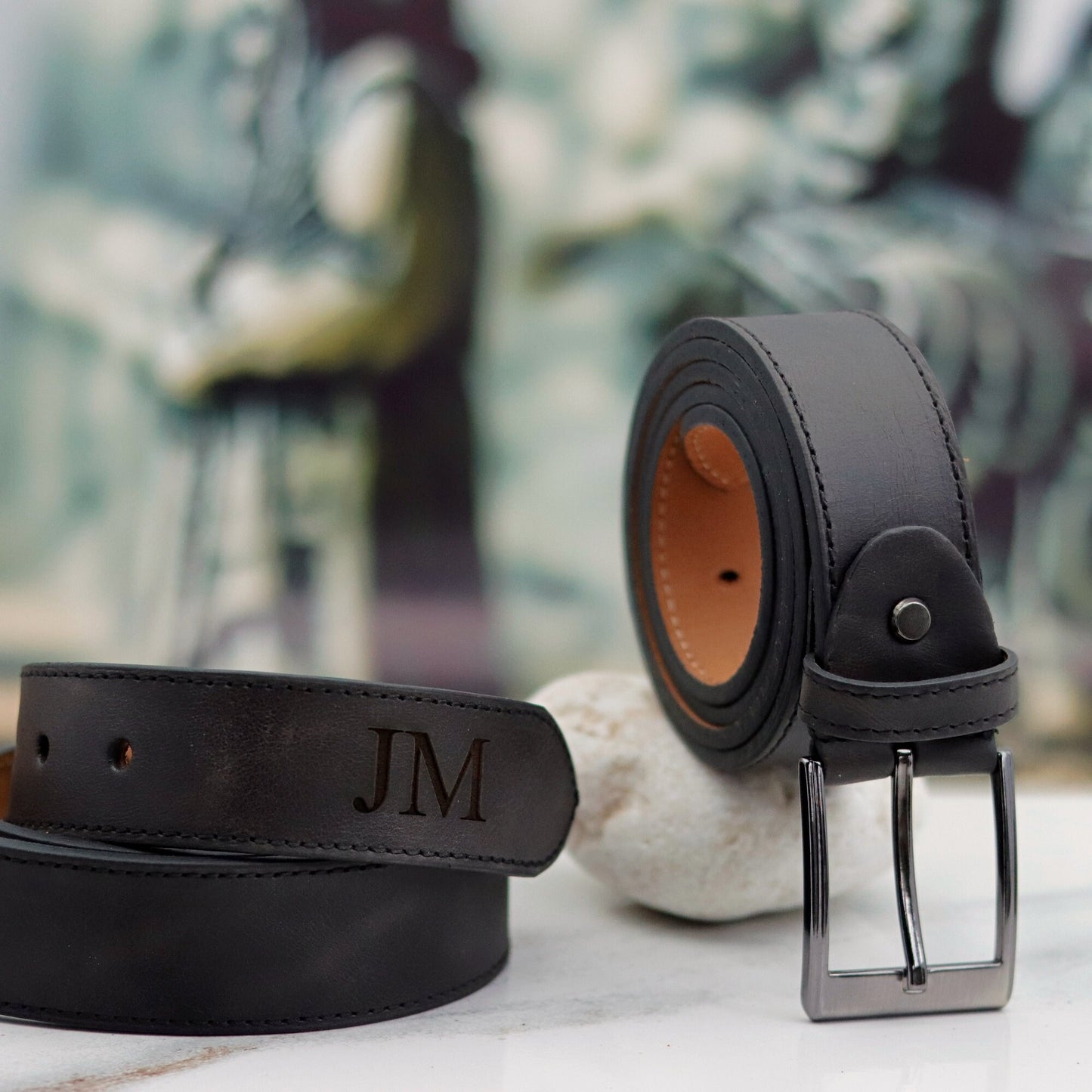 Custom Name Brown Leather Belt