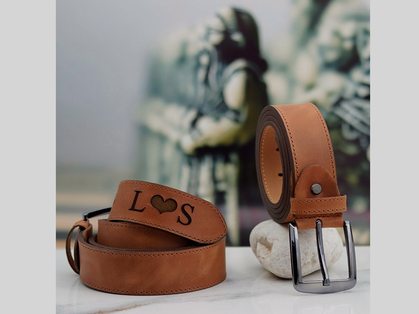 Custom Name Brown Leather Belt