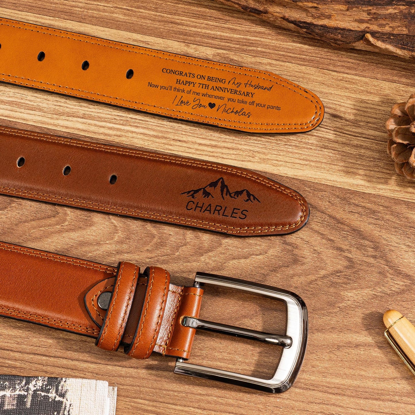 Personalized Leather Belt for Dad