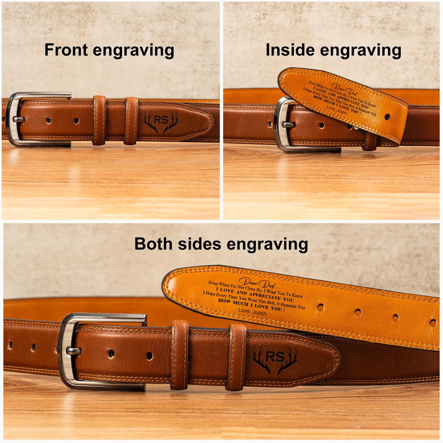 Personalized Leather Belt for Dad