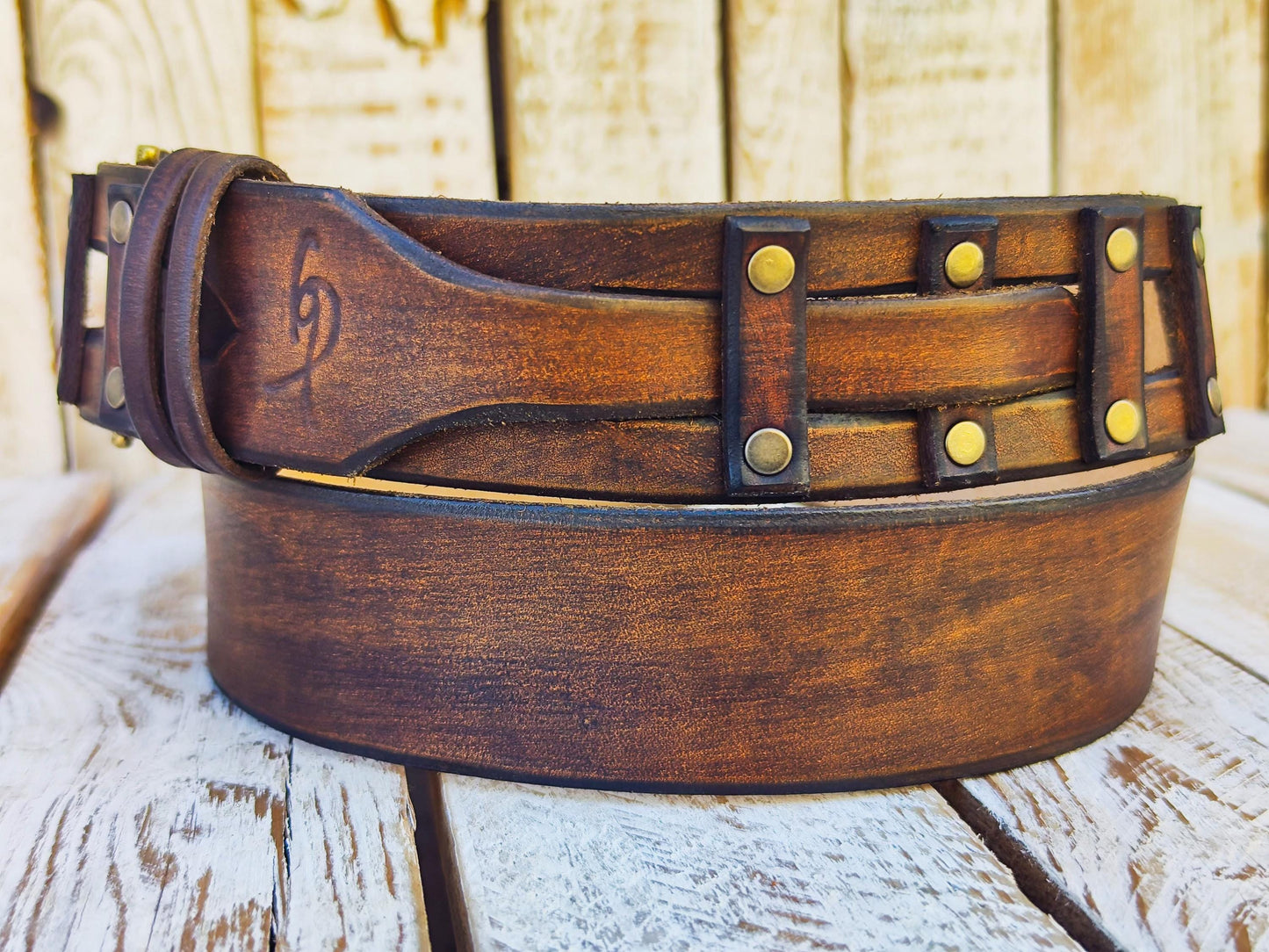 Western Brown Leather Belt