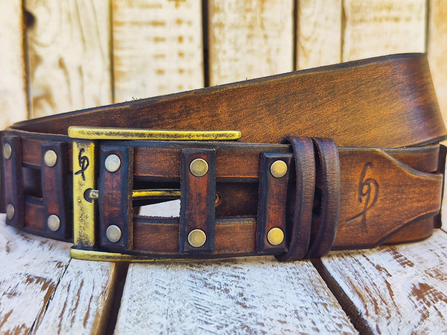 Western Brown Leather Belt