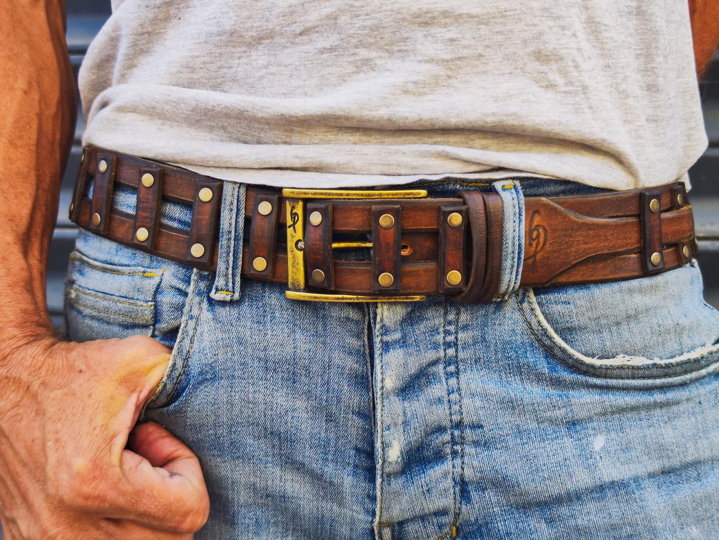 Western Brown Leather Belt