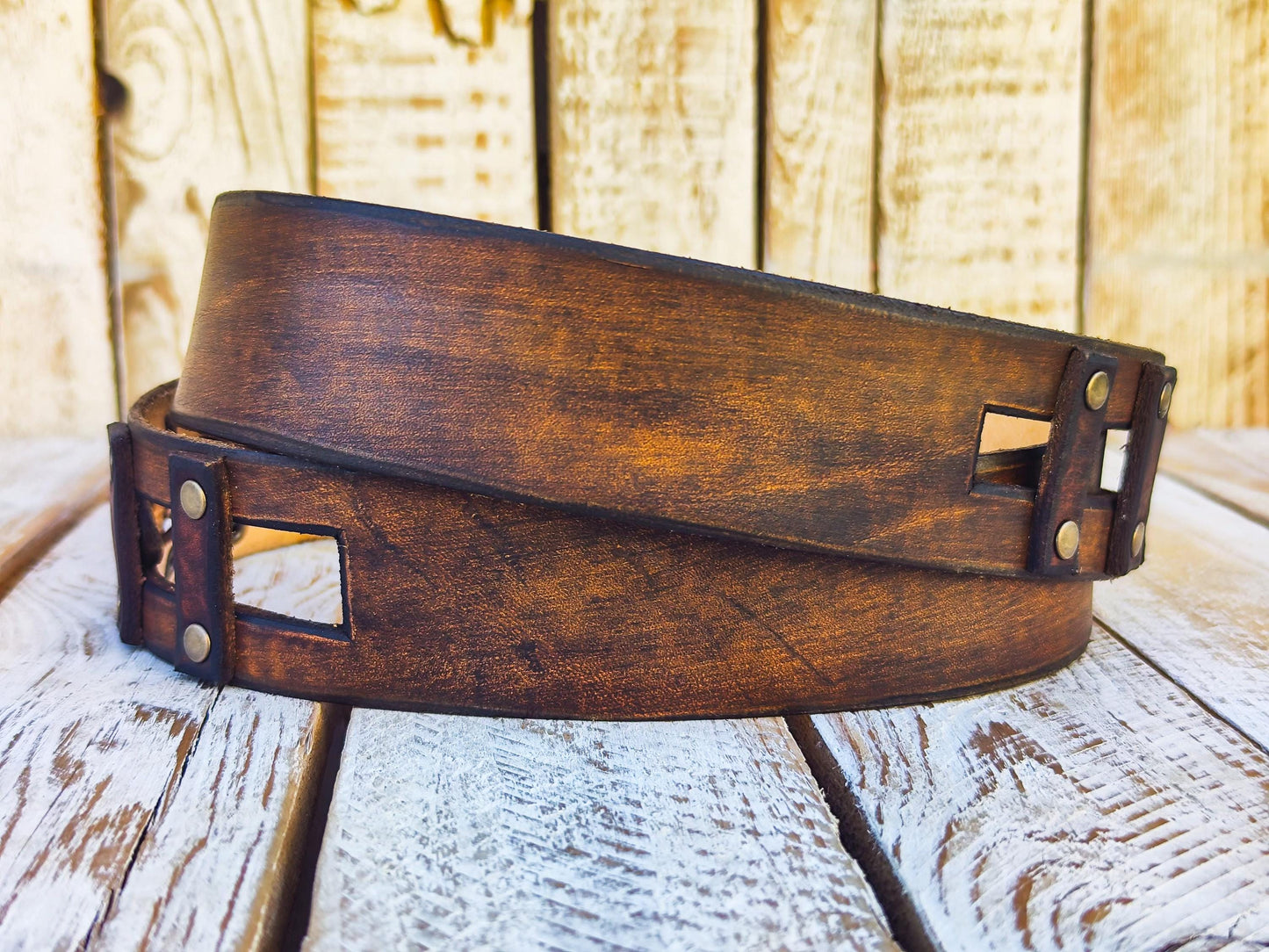 Western Brown Leather Belt