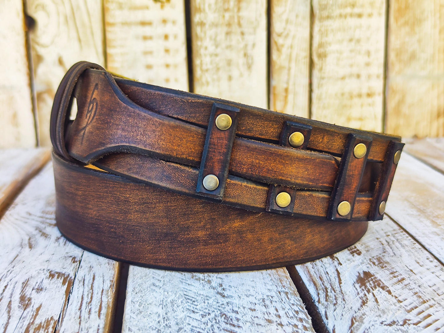 Western Brown Leather Belt