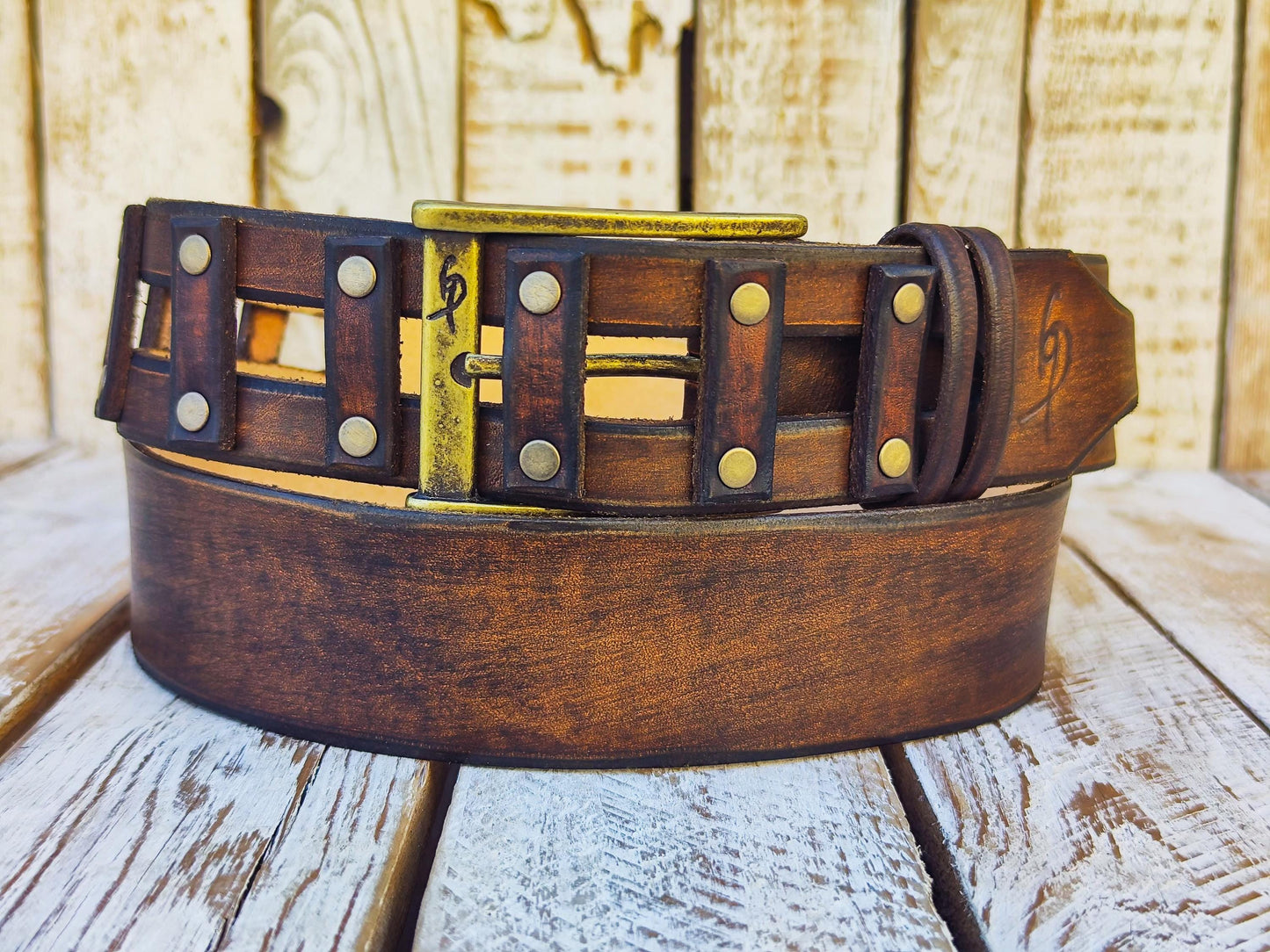 Western Brown Leather Belt