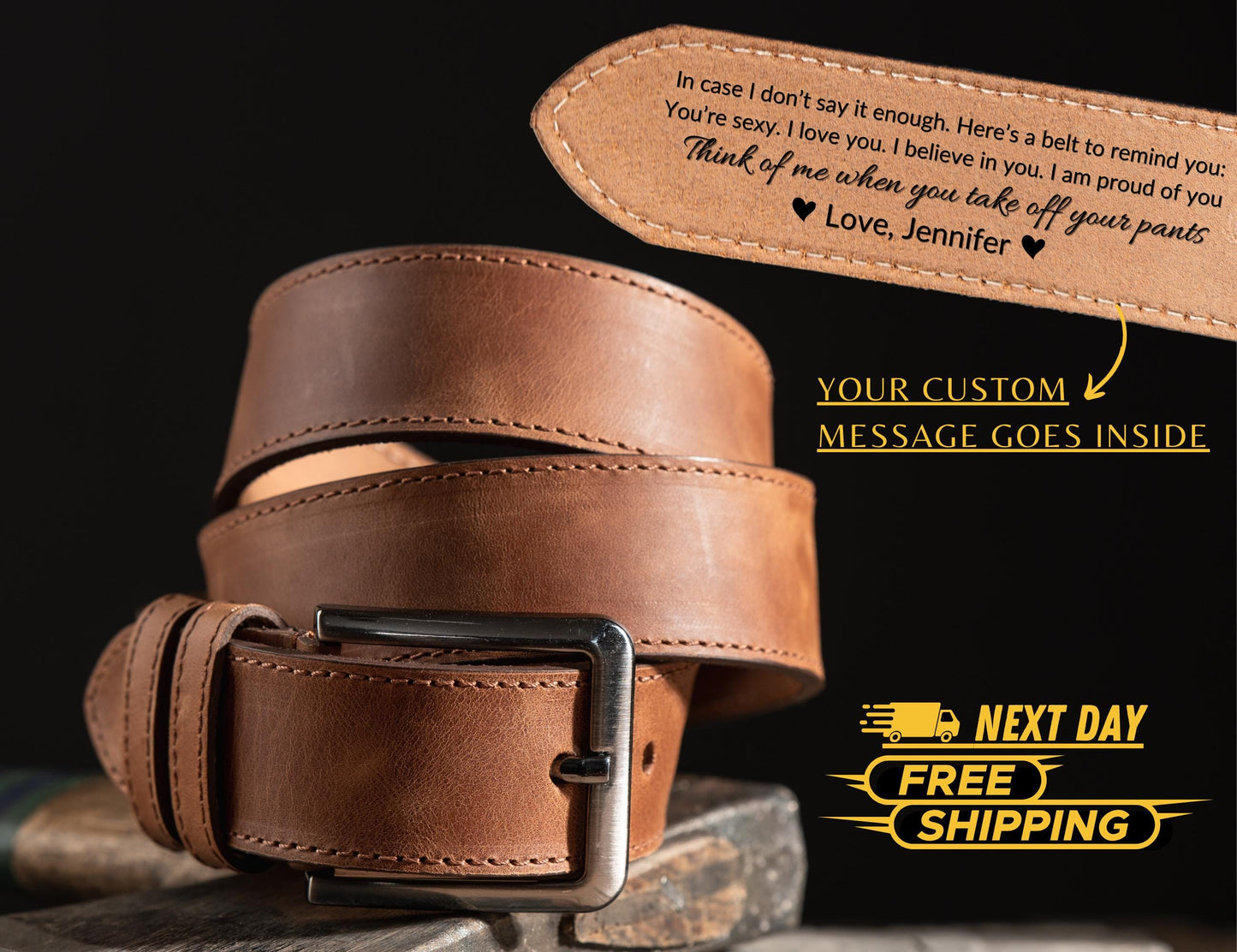 Personalized Leather Belt for Anniversary