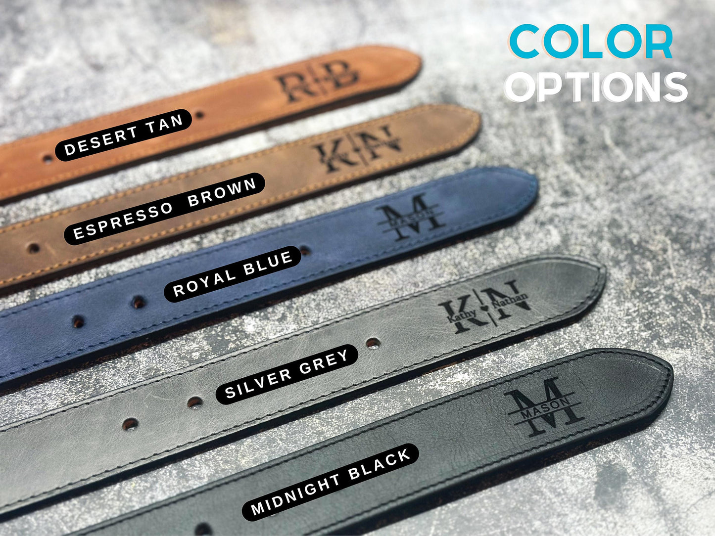 Custom Engraved Leather Belt for Husband