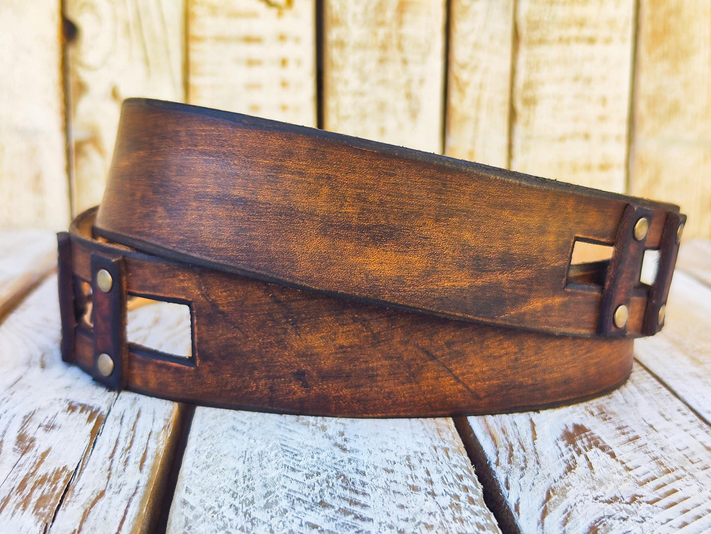 Western Brown Leather Belt