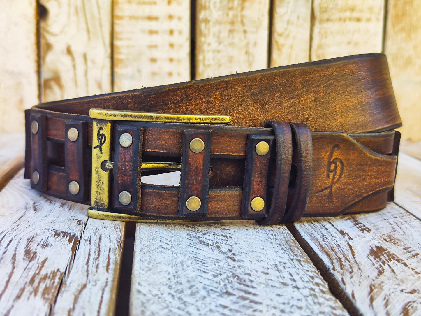 Western Brown Leather Belt