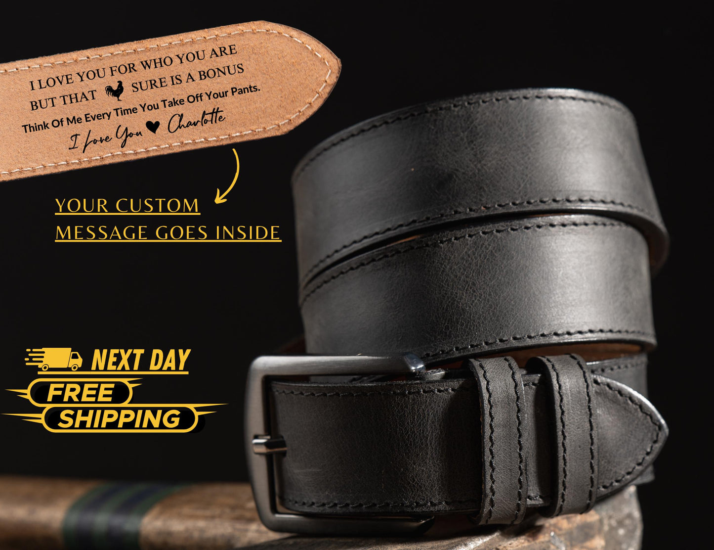 Personalized Leather Belt for Anniversary