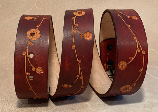 Custom Leather Belt - Tooled Leather Belt