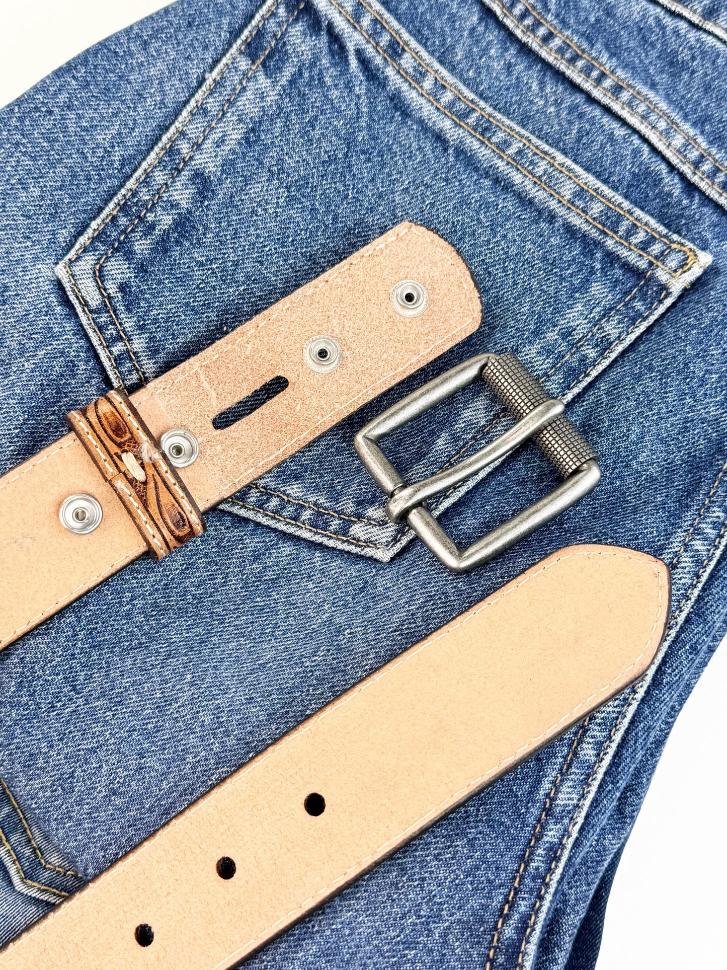 Men's Western Full Grain Genuine Leather Belt