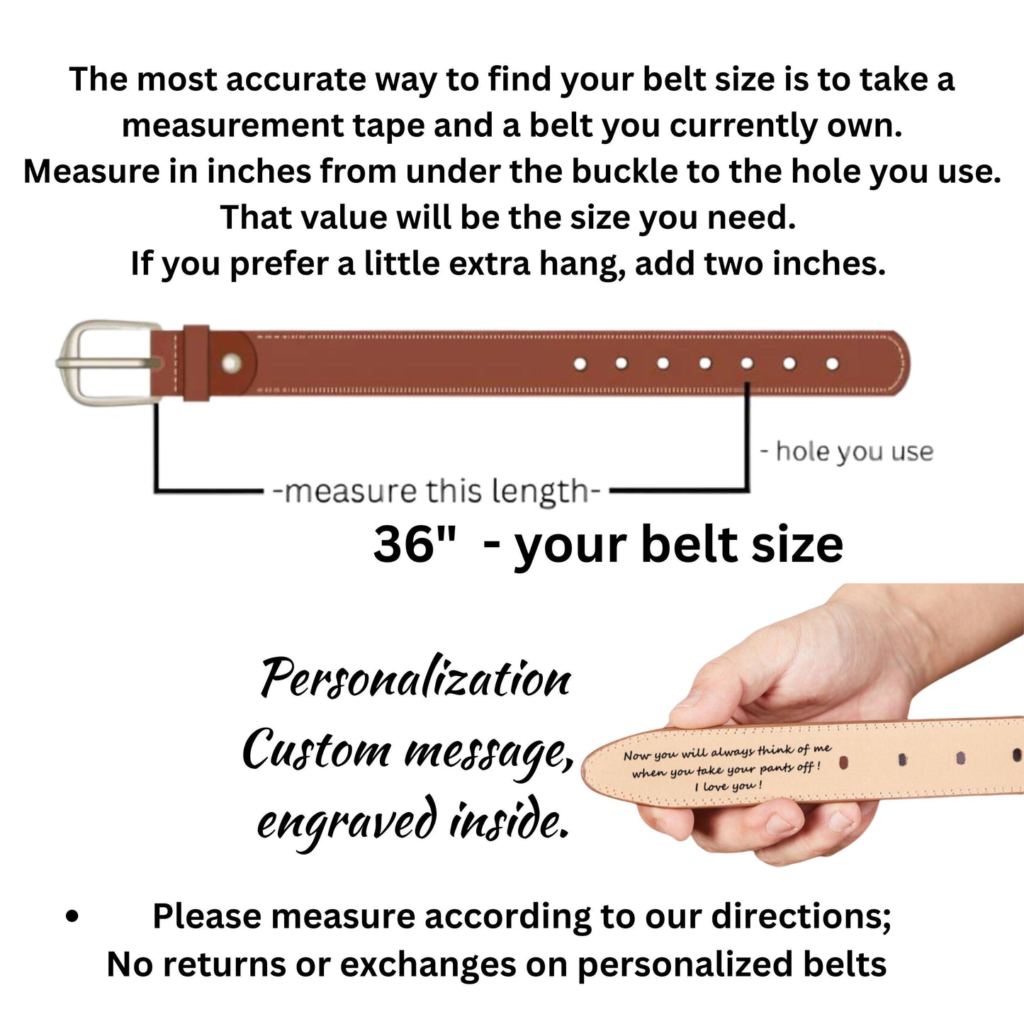 Men's Western Full Grain Genuine Leather Belt