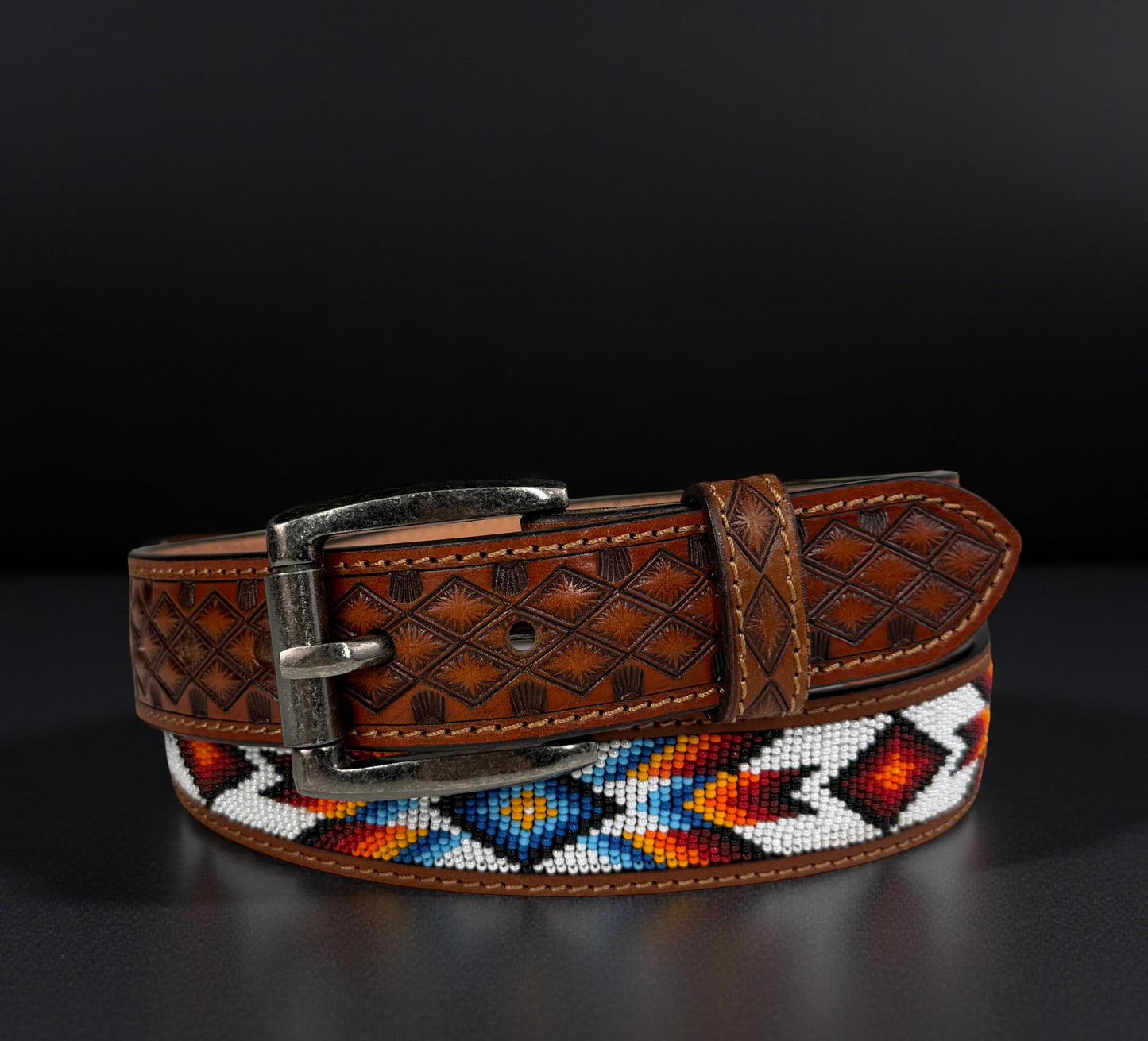 Men's Western Full Grain Genuine Leather Belt