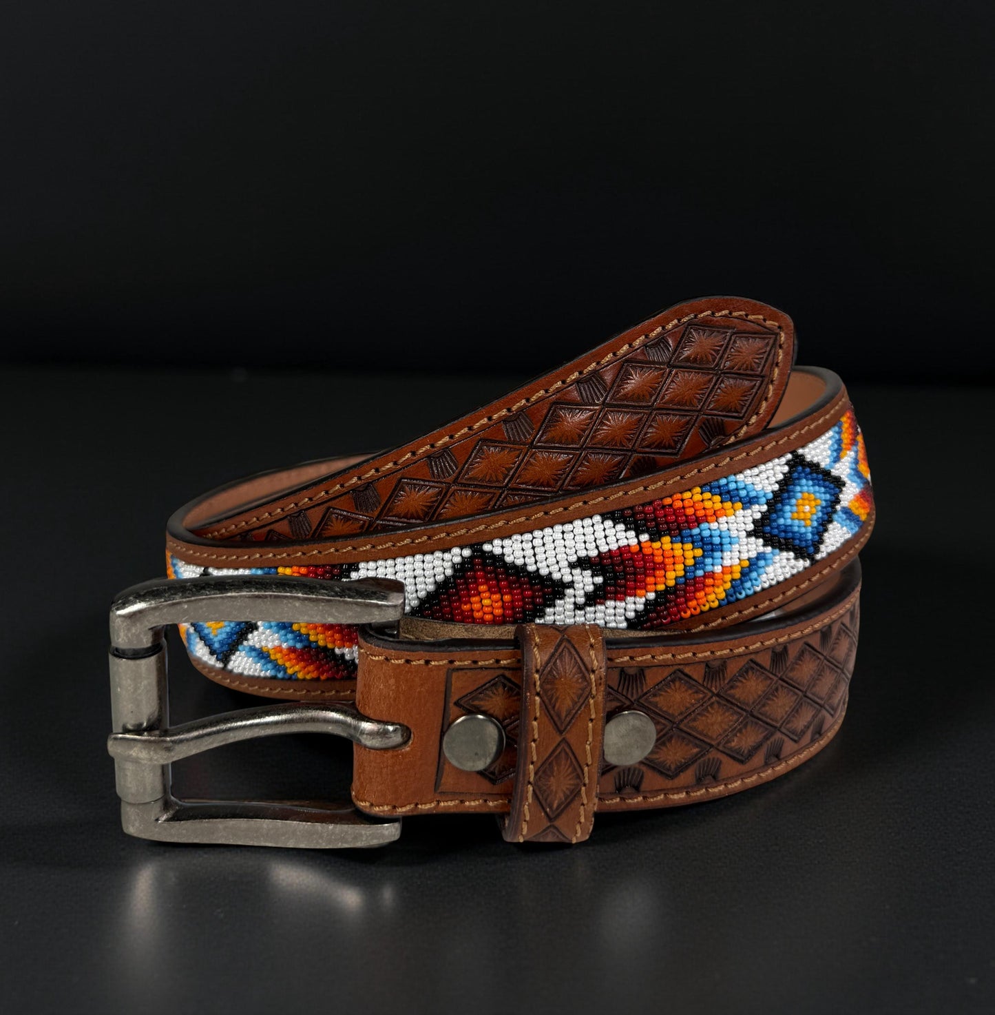 Men's Western Full Grain Genuine Leather Belt