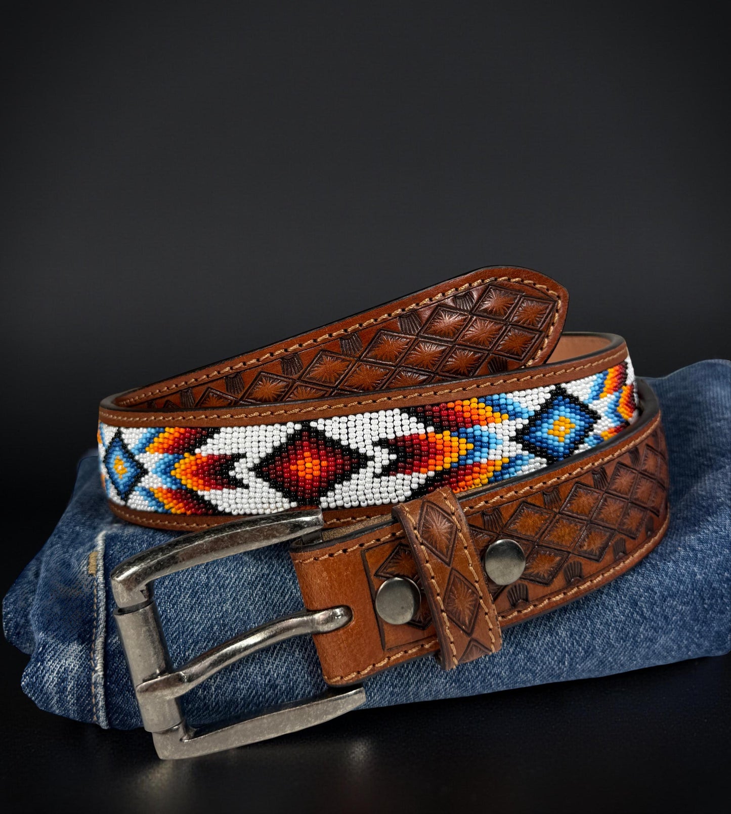 Men's Western Full Grain Genuine Leather Belt