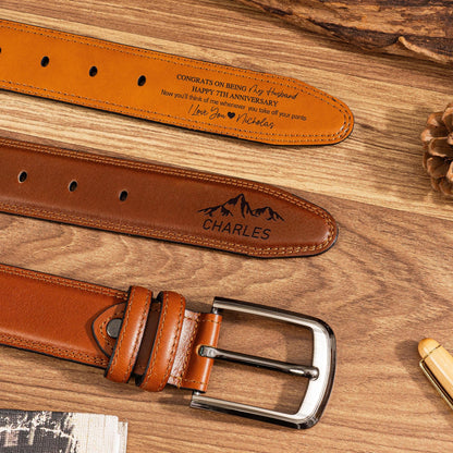Personalized Leather Belt for Dad
