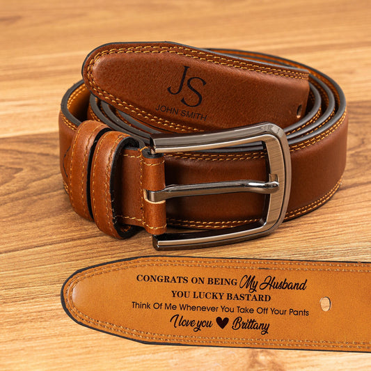 Personalized Leather Belt for Dad