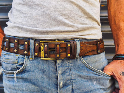 Western Brown Leather Belt