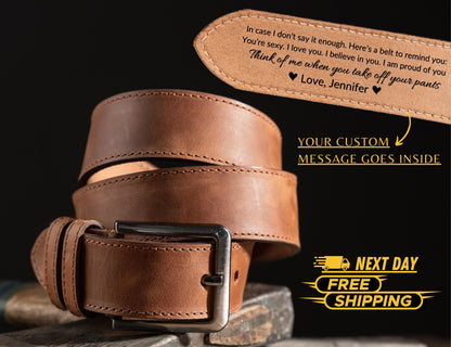 Personalized Leather Belt for Anniversary