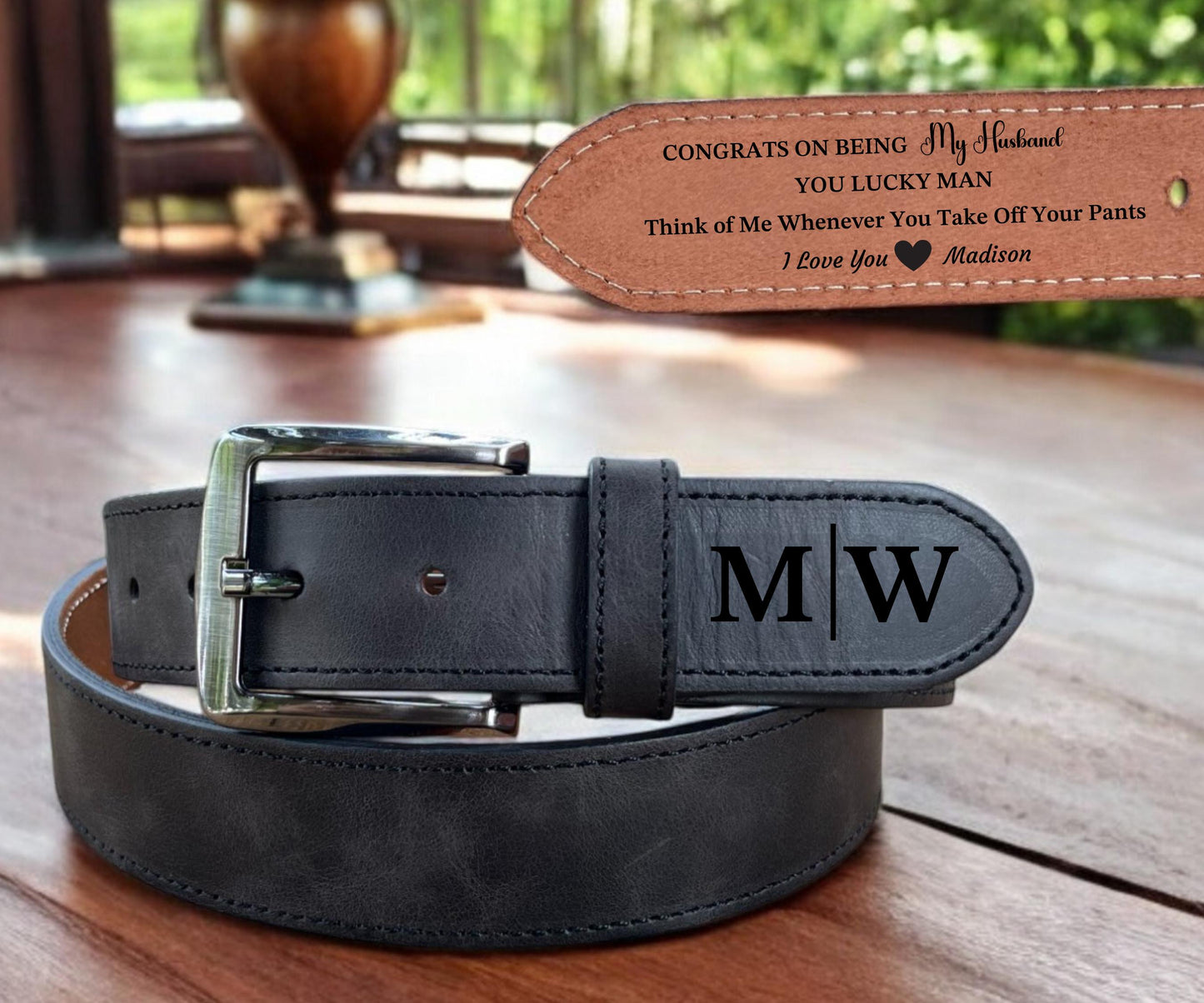 Personalized Leather Belt for Anniversary