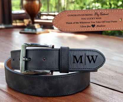 Personalized Leather Belt for Anniversary
