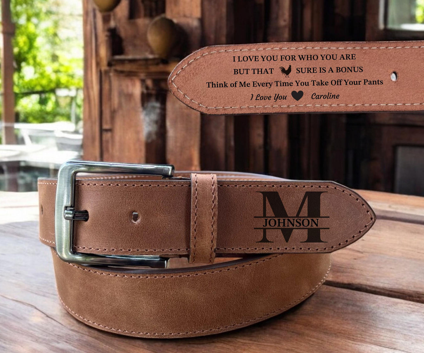 Personalized Leather Belt for Anniversary