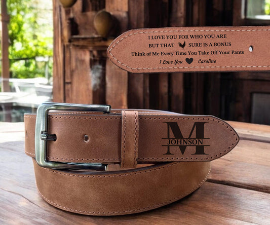 Personalized Leather Belt for Anniversary