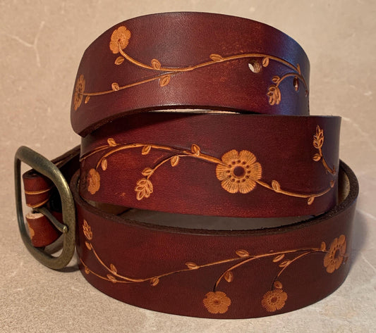 Custom Leather Belt - Tooled Leather Belt