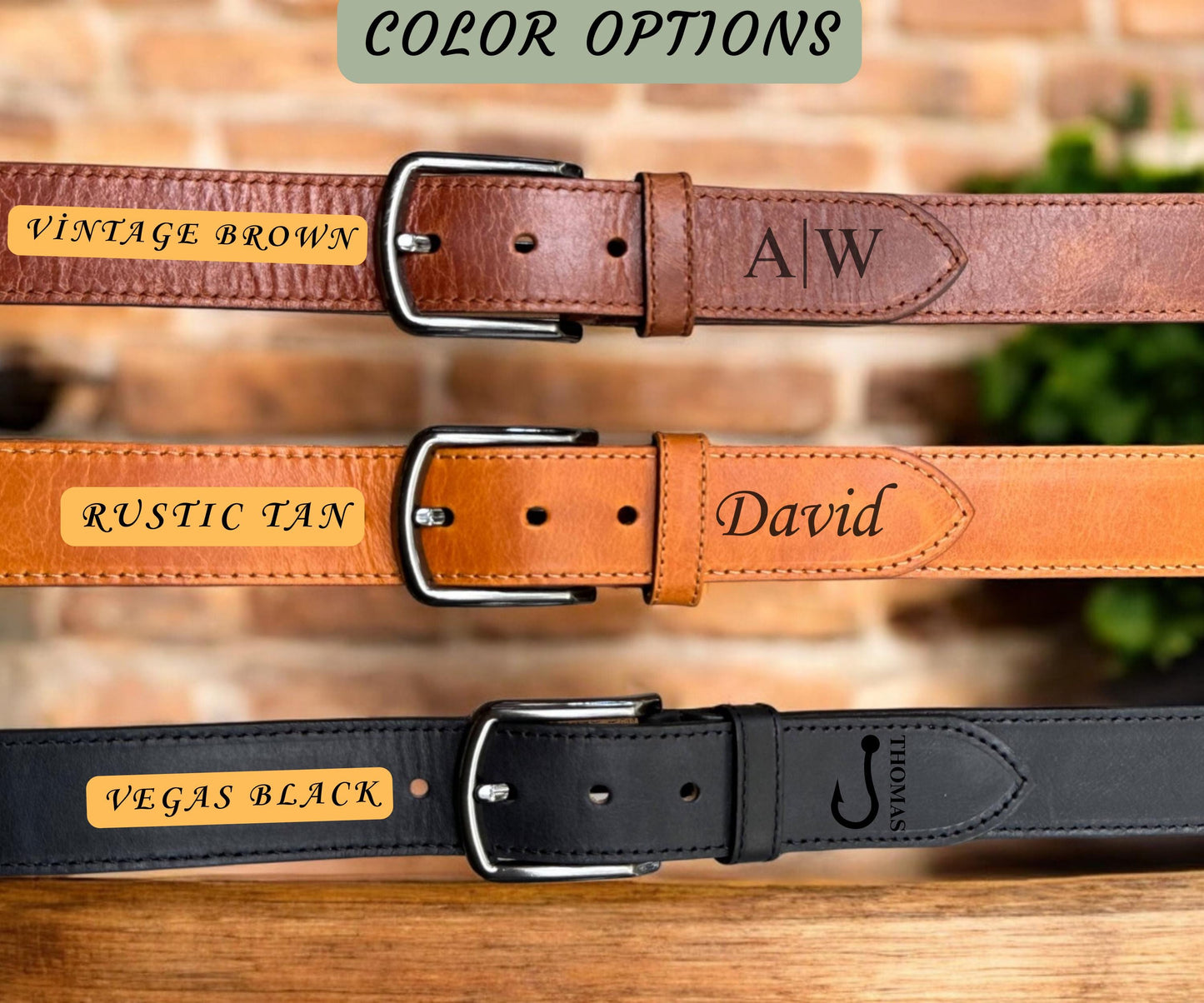 Personalized Leather Belt - Custom Engraved Belt For Men