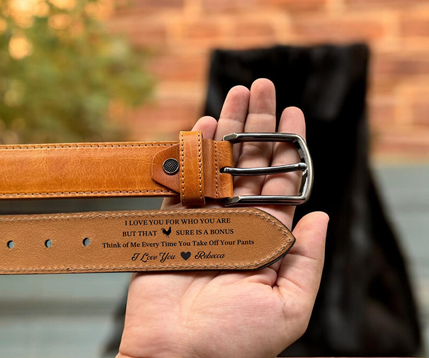 Personalized Leather Belt - Custom Engraved Belt For Men